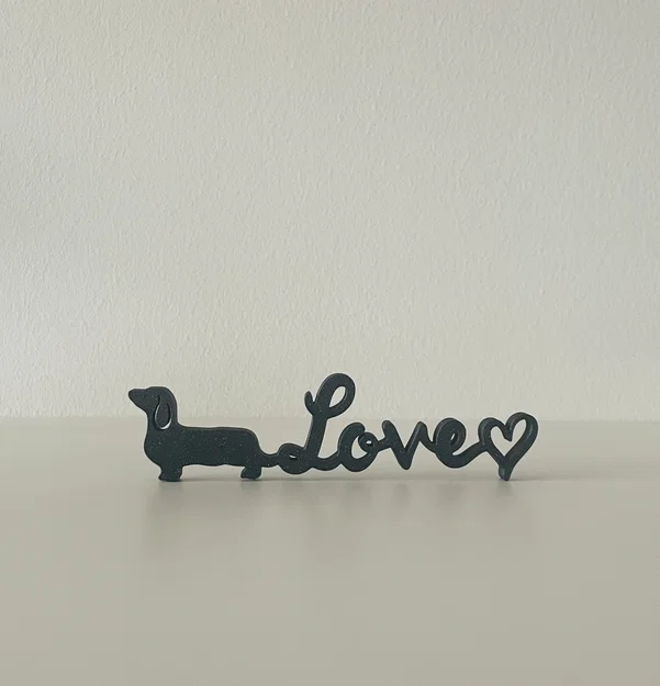 Mô hình trang trí Dachshund Love V2 - Đồ decor nghệ thuật 3D - Image 1