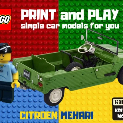 Mô hình xe Citroen Mehari 3D kết hợp LEGO cực chất