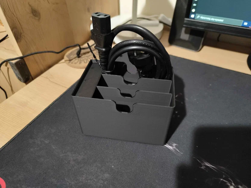 Khay đựng dây cáp, dây nguồn chuẩn Gridfinity gọn gàng - Image 1