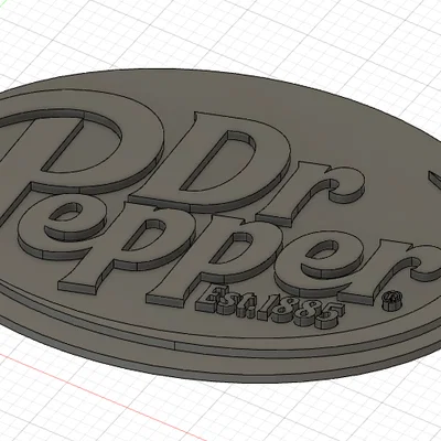 Mô hình logo Dr. Pepper 3D sắc nét - File in 3D trang trí độc đáo