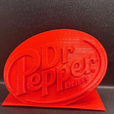 Mô hình trang trí logo Dr. Pepper để bàn in 3D cực chất