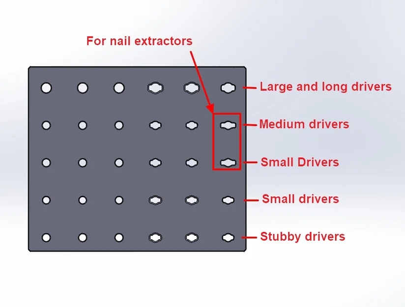 #0149 Kệ/Organizer Treo Tường Đựng Screw Driver - Image 2