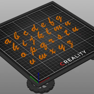 Bộ mô hình 3D chữ cái viết tay (Cursive Script) A-Z đầy đủ