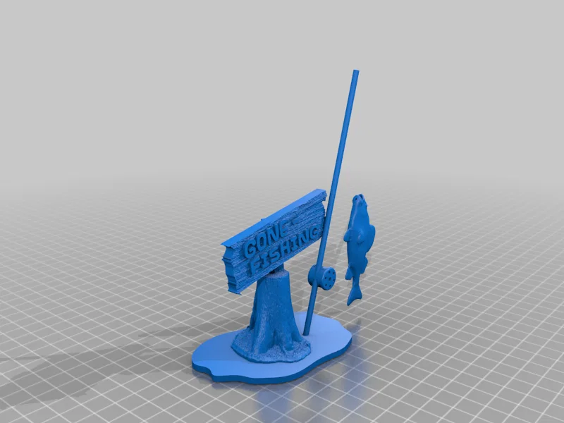 Mô hình trang trí Gone Fishing (Đi câu cá) in 3D độc đáo - Image 1