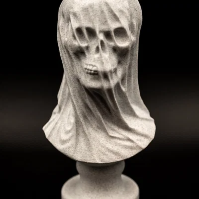 Tượng Bust Đầu Lâu Phủ Vải (Pre Supported) – Draped Skull Bust