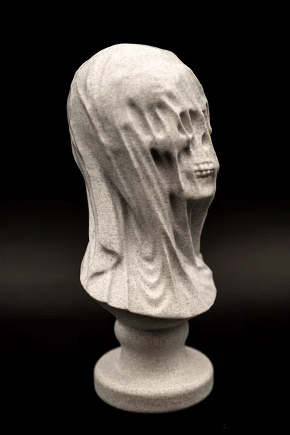 Tượng Bust Đầu Lâu Phủ Vải (Pre Supported) – Draped Skull Bust - Image 3