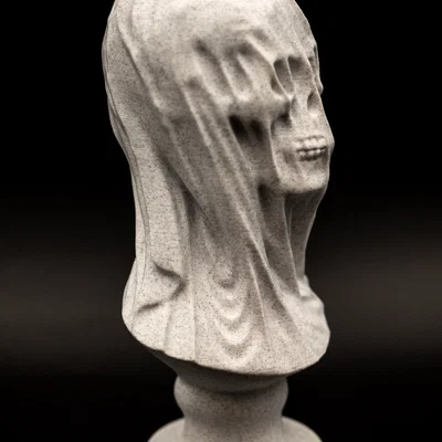 Tượng Bust Đầu Lâu Phủ Vải (Pre Supported) – Draped Skull Bust