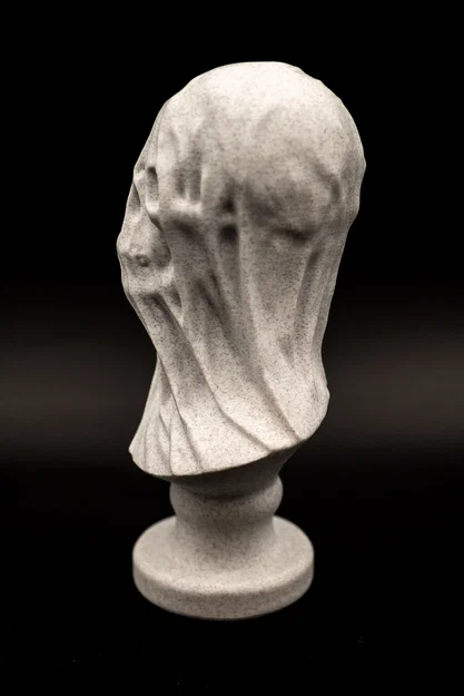 Tượng Bust Đầu Lâu Phủ Vải (Pre Supported) – Draped Skull Bust - Image 4