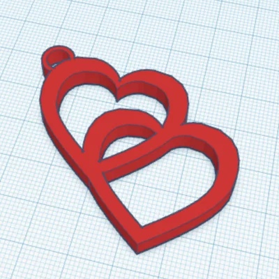 Móc khóa hai trái tim (Double heart keychain)