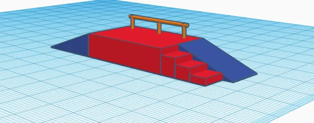 Mô hình cầu trượt Tech Deck in 3D chuyên nghiệp cho ván trượt ngón tay - Image 1