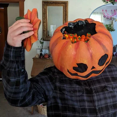 Mũ bí ngô Halloween 3D độc đáo kiêm hộp đựng kẹo tiện lợi