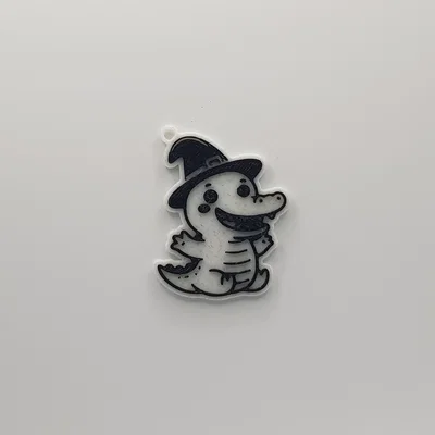 Móc khóa cá sấu đội mũ phù thủy siêu đáng yêu cho Halloween