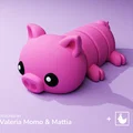 Heo Cute Flexi Pets (Móc khóa & Nam châm) – print-in-place, không cần supports - Thumbnail 1