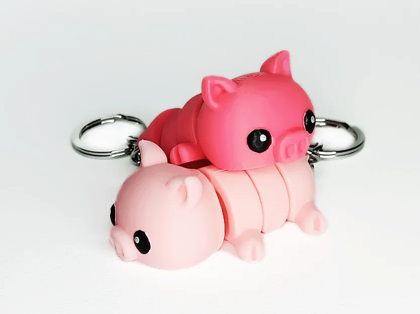 Heo Cute Flexi Pets (Móc khóa & Nam châm) – print-in-place, không cần supports - Image 3