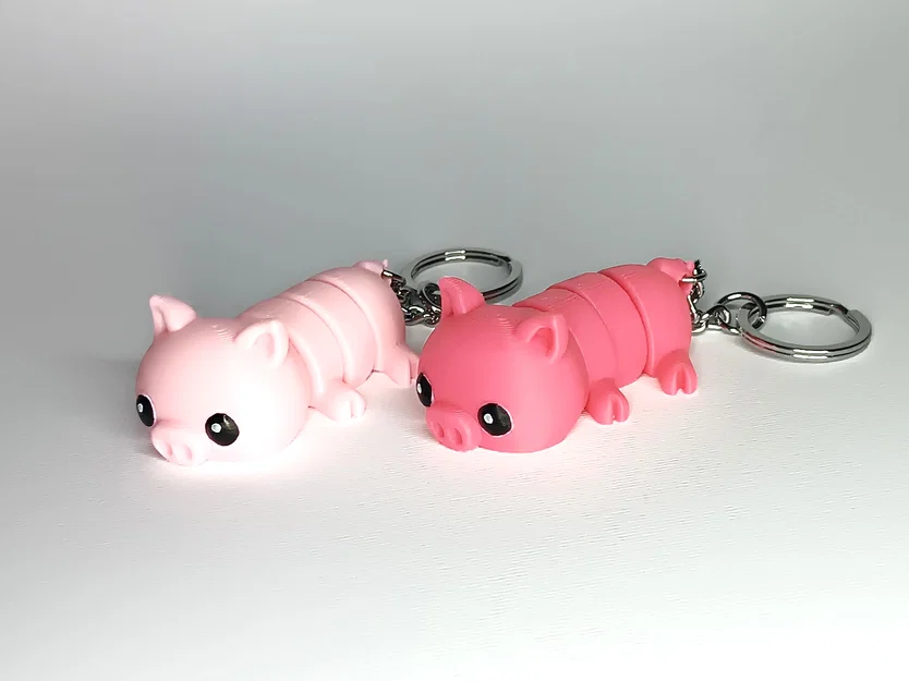 Heo Cute Flexi Pets (Móc khóa & Nam châm) – print-in-place, không cần supports - Image 5