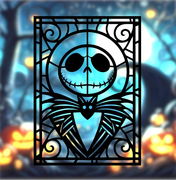 Jack Skellington phong cách stained glass (Tranh tường 2D hình học) - Image 1