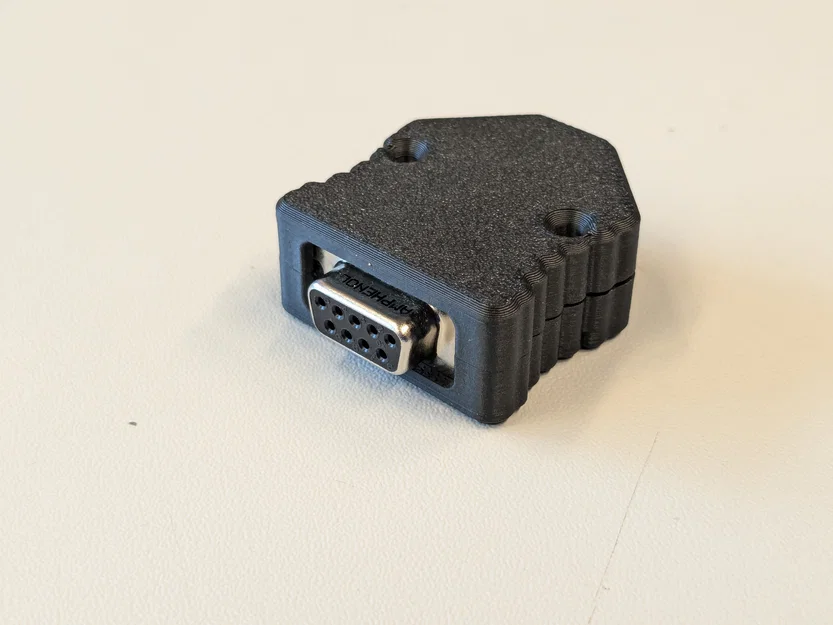 Vỏ bọc bảo vệ đầu nối D-sub 9 (D-sub 9 shell) in 3D chuyên nghiệp - Image 1