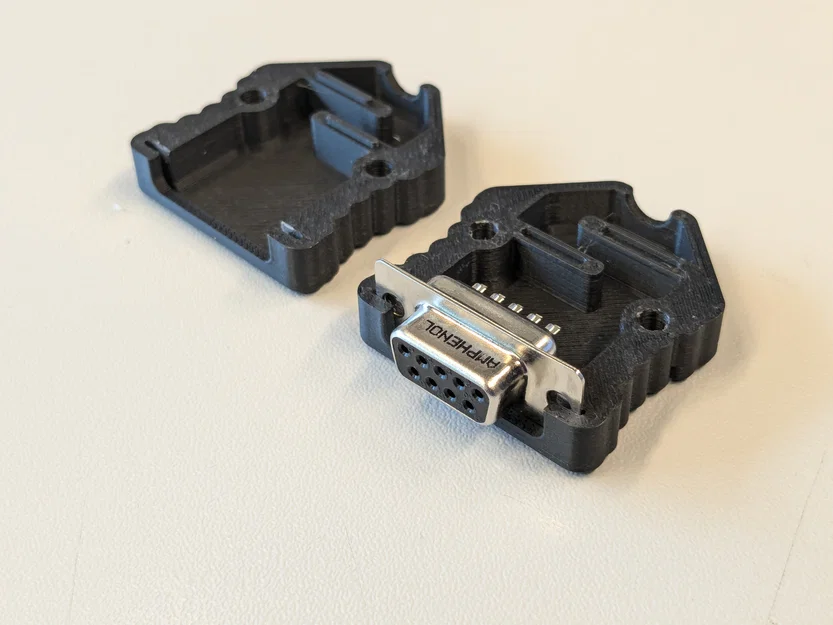 Vỏ bọc bảo vệ đầu nối D-sub 9 (D-sub 9 shell) in 3D chuyên nghiệp - Image 2