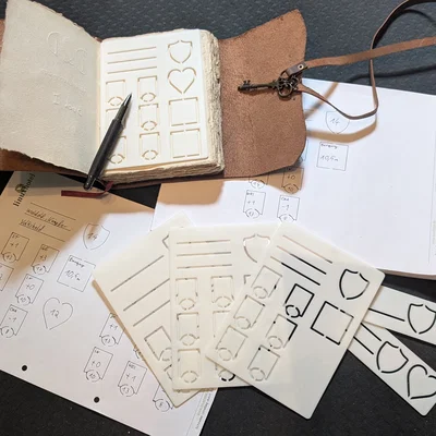 Bộ thước khuôn mẫu D&D Stencils cho sổ ghi chú nhân vật