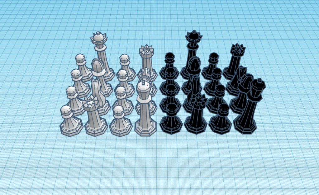 Bộ cờ vua Low Poly thiết kế đẹp mắt in 3D - Image 1