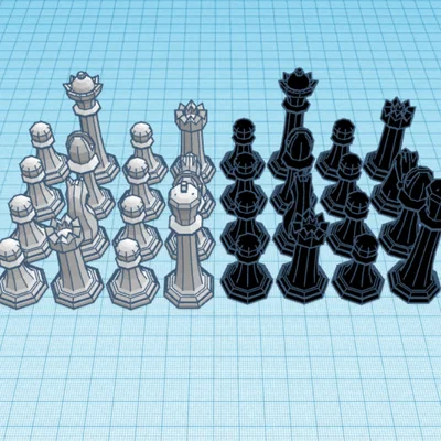 Bộ cờ vua Low Poly thiết kế đẹp mắt in 3D