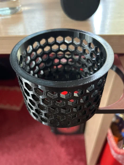 Khay giữ ly âm bàn 3D (Hidden Cup Holder) thiết kế lưới tổ ong - Image 2