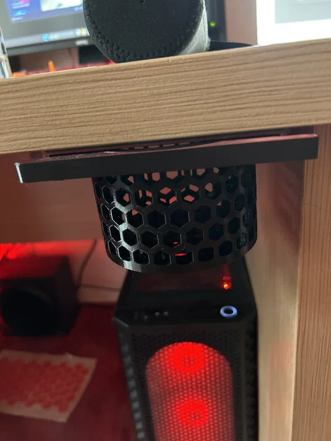 Khay giữ ly âm bàn 3D (Hidden Cup Holder) thiết kế lưới tổ ong - Image 3