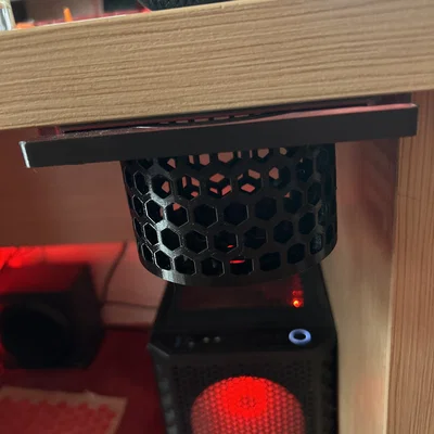 Khay giữ ly âm bàn 3D (Hidden Cup Holder) thiết kế lưới tổ ong