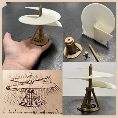 Mô hình trực thăng 3D Leonardo da Vinci cổ điển (Aerial Screw)