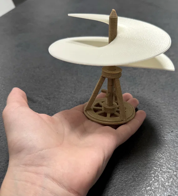 Mô hình trực thăng 3D Leonardo da Vinci cổ điển (Aerial Screw) - Image 4