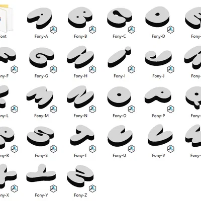 Bộ chữ cái 3D Fony Font - Thiết kế bo tròn độc đáo để trang trí