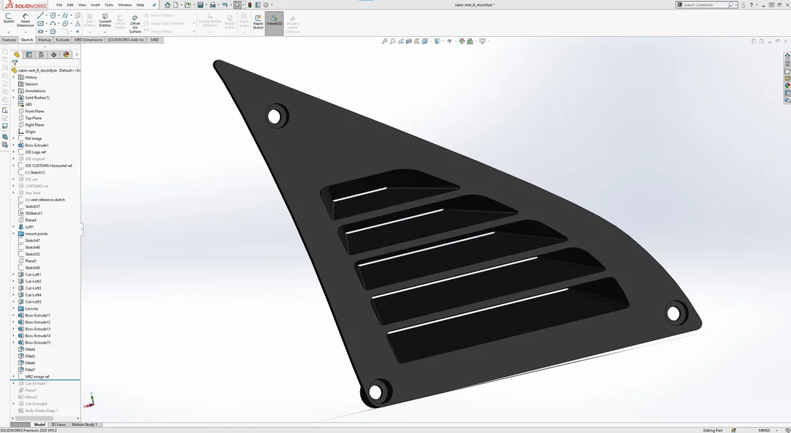 Cửa thoát gió kính cabin Toyota MR2 SW20 (Cabin Window Vent) - Image 1