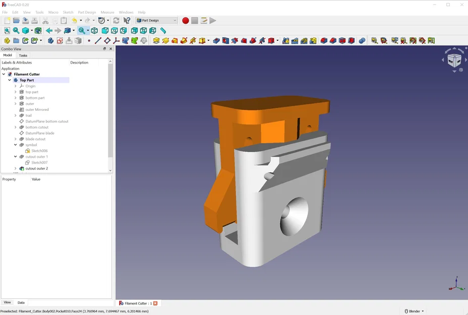 Dao cắt filament dùng dây thun 45° (Rubber Band Filament Cutter 45°) - Image 5