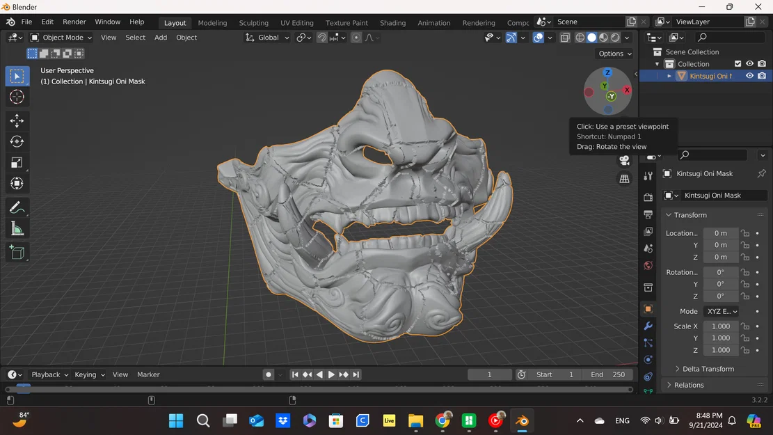 Mặt nạ Oni Kintsugi - Image 2