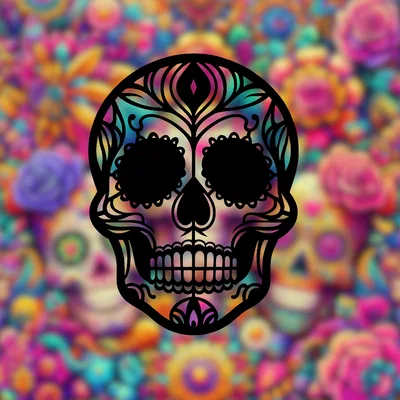 Sugar Skull 1 - Tranh Treo Tường 2D Geometric