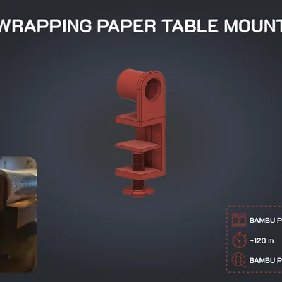 Giá kẹp cuộn giấy gói quà gắn bàn (Wrapping Paper Table Mount)