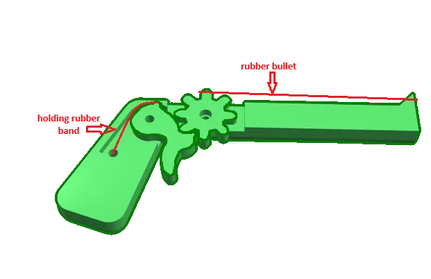 Mô hình súng bắn dây thun (Rubber Band Gun) in 3D thú vị - Image 3