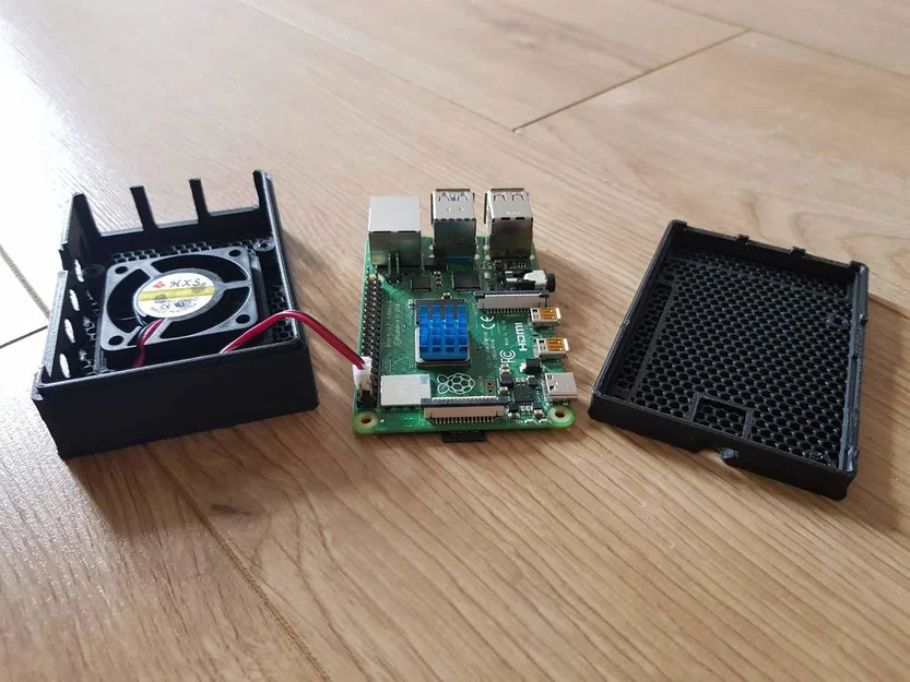 Hộp đựng Raspberry Pi 4 đơn giản, hỗ trợ quạt tản nhiệt 30mm 40mm - Image 2