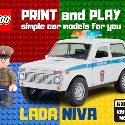 Mô hình xe LEGO LADA NIVA Cabrio 3D in tại nhà cực chất