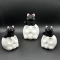 Mèo Đen Ngồi Trên Đầu Lâu (Black Cat on Skull) - Thumbnail 2