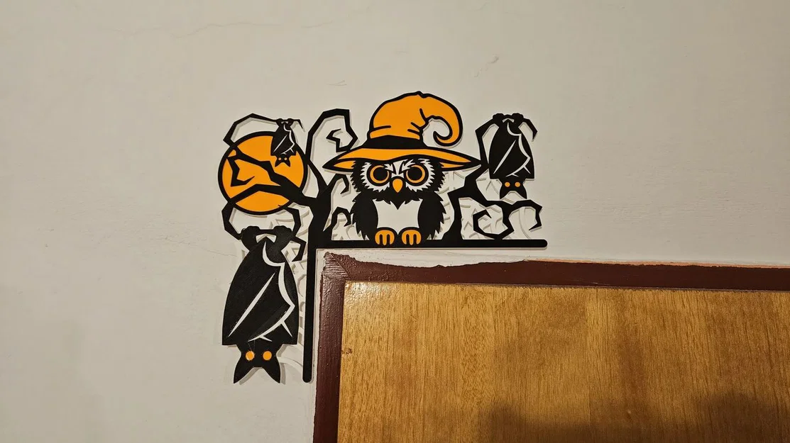 Trang trí Halloween góc cửa hình cú - Image 1