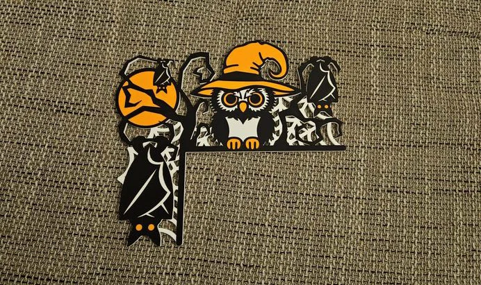 Trang trí Halloween góc cửa hình cú - Image 2