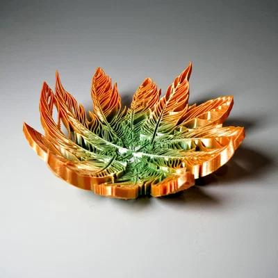 Khay Đựng Đồ Trang Trí Hình Lông Vũ (Feather Bowl) In 3D Độc Đáo