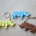 Móc khóa tê giác khớp nối Flexi Rhinoceros in 3D siêu dễ thương - Thumbnail 2