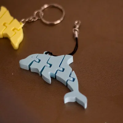 Móc khóa cá heo in 3D cử động linh hoạt (Flexi Dolphin Keychain)