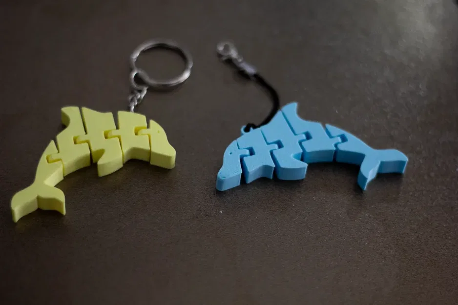 Móc khóa cá heo in 3D cử động linh hoạt (Flexi Dolphin Keychain) - Image 2