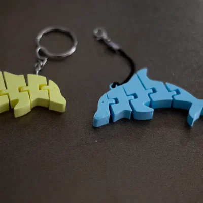 Móc khóa cá heo in 3D cử động linh hoạt (Flexi Dolphin Keychain)