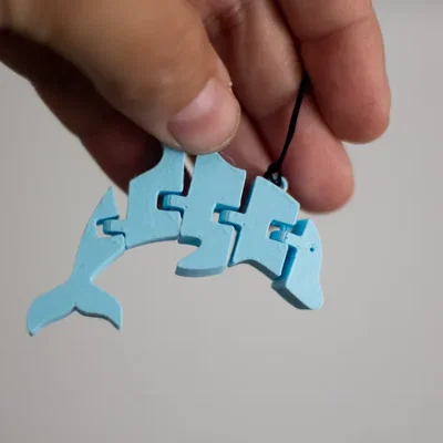Móc khóa cá heo in 3D cử động linh hoạt (Flexi Dolphin Keychain)