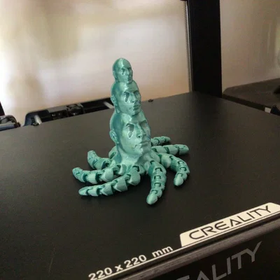Mô hình Rocktopus 3 đầu in 3D không cần support siêu độc lạ