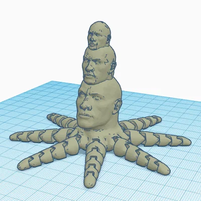 Mô hình Rocktopus 3 đầu in 3D không cần support siêu độc lạ